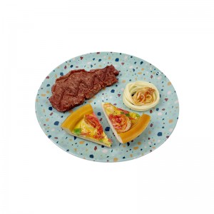 Evropský styl teraco obtisk restaurace talíře na těstoviny melaminový talíř