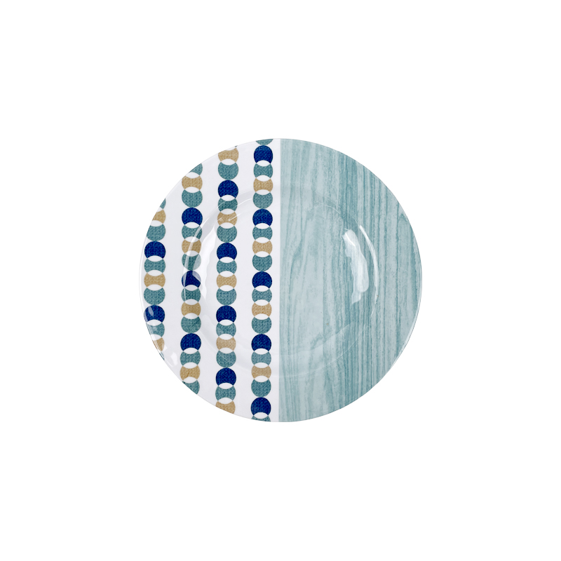 Veselă rotundă albastră, ca ceramică, pentru restaurant, vesela din plastic, farfurii din melamină indestructibile pentru restaurantul acasă
