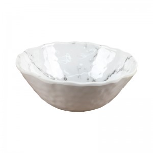 French Kitchen Tableware Woh Plastik Putih porsi Bowl Melamine Bowl kanggo Restaurant Ngarep Hotel Decor