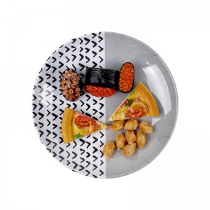 Placa carregadora de sobremesa de melamina criativa por atacado conjunto de jantar de melamina transparente para casamento para restaurante ocidental