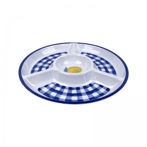 Fabrikverkauf Bestwares Kunststoff-Catering-Teller Melamin-Dip-Teller Snack-Teller-Set Teller für Restaurants