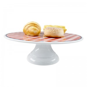 Rundt kagestativ sæt rød melamin kage udstillingsstande Dessert Cupcake Display Bakke Tærte Stand