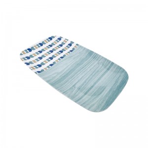 Benutzerdefinierte farbige Melamin-Servierplatten, rechteckige Tabletts, weiße und blaue Servierplatten, Melamin-Teller
