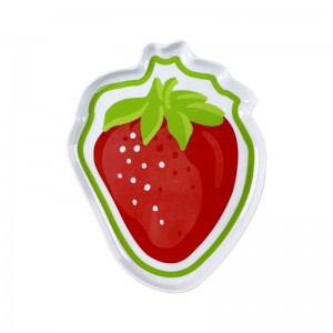 Kreativer erdbeerförmiger Obstteller für Zuhause, Snackteller aus Kunststoff, Obstteller