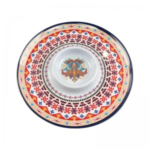 12-дюймовая круглая меламиновая сервировочная тарелка, набор тарелок для закусок, рождественские меламиновые чипсы и тарелки для макания