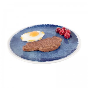 12″ melaminový kulatý talíř s velkým dřevěným designem, přizpůsobený jídelní melaminový talíř vhodný do myčky
