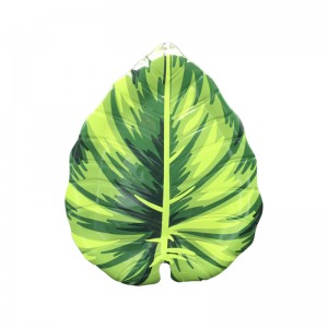 Engros fødevarekvalitet melamin grønt blad form plast tallerken serveringsfad