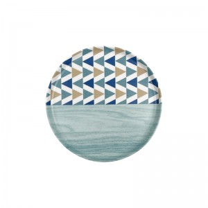 Piatto economico della serie ocean con stampa personalizzata Piatto da insalata in melamina ecologico Piatti piani in melamina OEM online