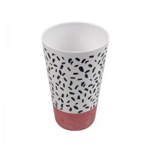 Copo de café de plástico reutilizável branco rosa personalizado, padrão manchado de mármore, canecas e copo de melamina atacado