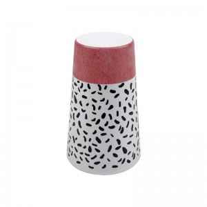 Copo de café de plástico reutilizável branco rosa personalizado, padrão manchado de mármore, canecas e copo de melamina atacado