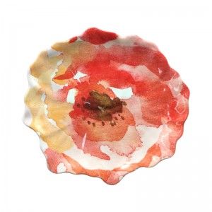 Индивидуальные оптовые специальные цветочные нерегулярные натуральные цветочные меламиновые тарелки