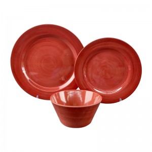 China 3 peças de utensílios domésticos de melamina com prato de jantar, prato de salada e tigela de jantar