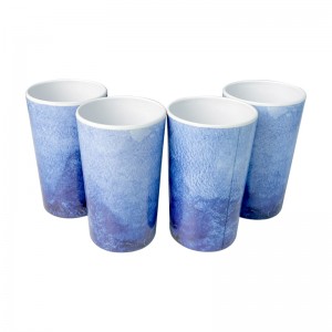 도매 공장 야외 저렴한 사용자 정의 인쇄 대량 라운드 파란색 강한 멜라민 컵