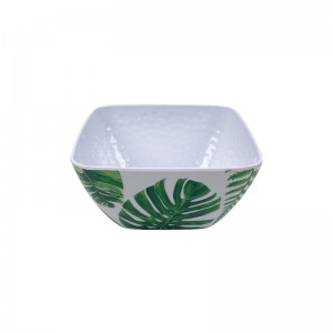 Forma redonda de 6 polegadas e 7 polegadas com impressão verde dentro da tigela de melamina saladeira de melamina