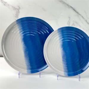 Melamine PlatePlastic Custom Melamine Spiral Lines Wave Water Ripple Plate