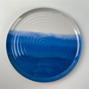 I-Melamine PlatePlastic Custom Melamine Spiral Lines Wave Water Ripple Plate