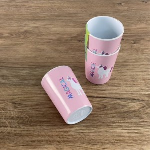 Xícara de chá infantil de melamina personalizada de plástico com design de unicórnio caneca de café