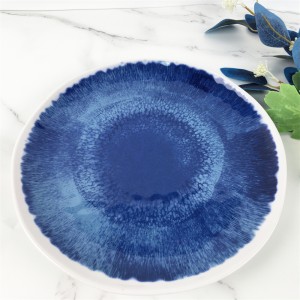 Melamine Plate Plastic Oanpaste Blue Kiln Change Pattern Plate