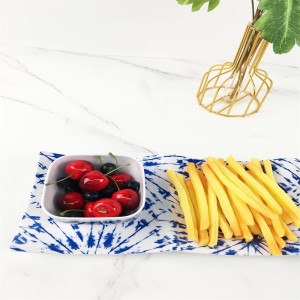 Меламиновая пластиковая изготовленная на заказ синяя миска для закусок подноса еды плиты картины 3 решетки