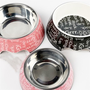 도매 플라스틱 단일 애완 동물 먹이 그릇 스테인레스 스틸 개밥 그릇