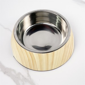 Меламиновая миска для собак, легкая очистка, повседневная округлая черная миска и кормушка для домашних животных из нержавеющей стали