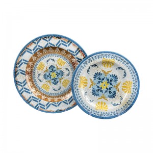 Классический дизайн Высококачественные небьющиеся меламиновые тарелки и тарелки для пикника дома