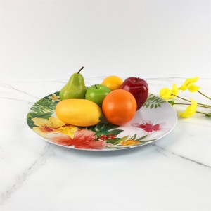 Plastic Melamine Elegant Tropical Gorgeous Blummen Muster Ronn Plate