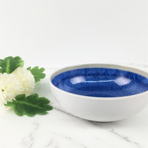 Patró de canvi de forn personalitzat de plàstic de melamina Bol de sopa rodó blau