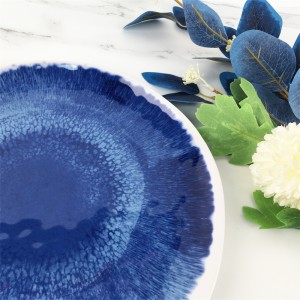 Melamine Plate Plastic Custom Blue Kiln Change Pattern Plate