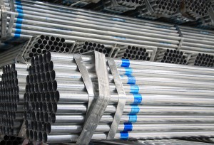 Pre Galvanized CHS Round Steel Pipe BS1387 with Blue Band
