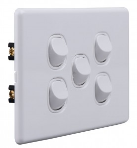 Australia Slimline switch  electrical  push button wall switch light switch five gang DS609S