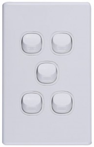 AS/NZS 3112 SAA Approval five gang wall switch Slimline switch 250V 16A DS609VS