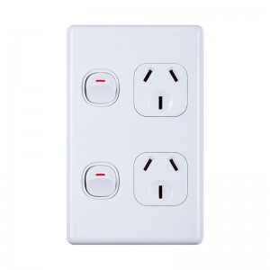 Australia vertical double power outlet wall switch socket double 250V 10A DS715V