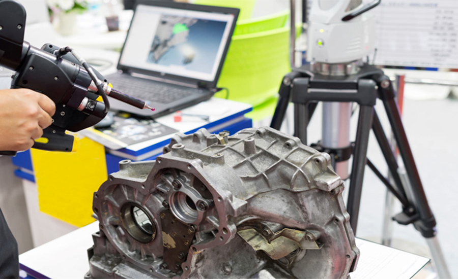 3D laserové skenování měření automobilové části pro reverzní inženýrství v továrně
