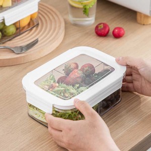 Transparante Bento Box Portable Lunch Box foar ien, twa, trije kompartment Plastic Fruit Luchtdichte Food Storage Containers