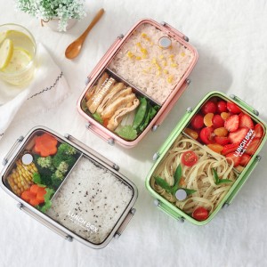Portable 2-Compartment Stainless Steel Food Containers Grade Lunch Containers