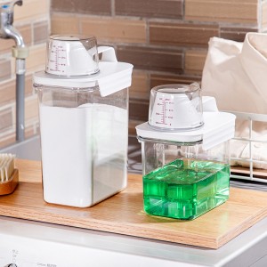 Recipiente de detergente em pó para lavanderia para organização e armazenamento de lavanderia