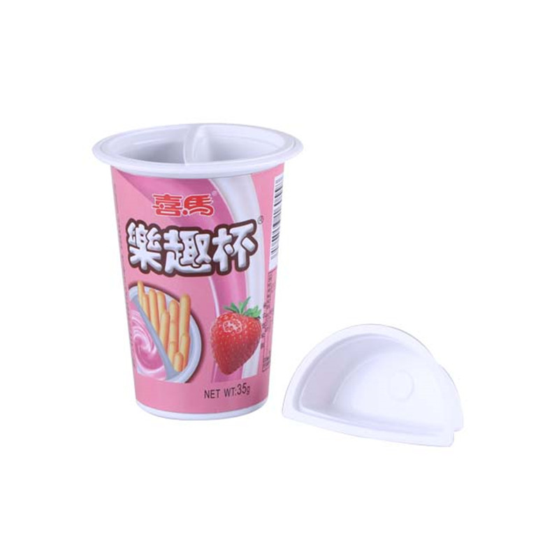 6oz PP Custom Printed Paper-Plastic Cup with Sauce Plastic Tray for Biscuit