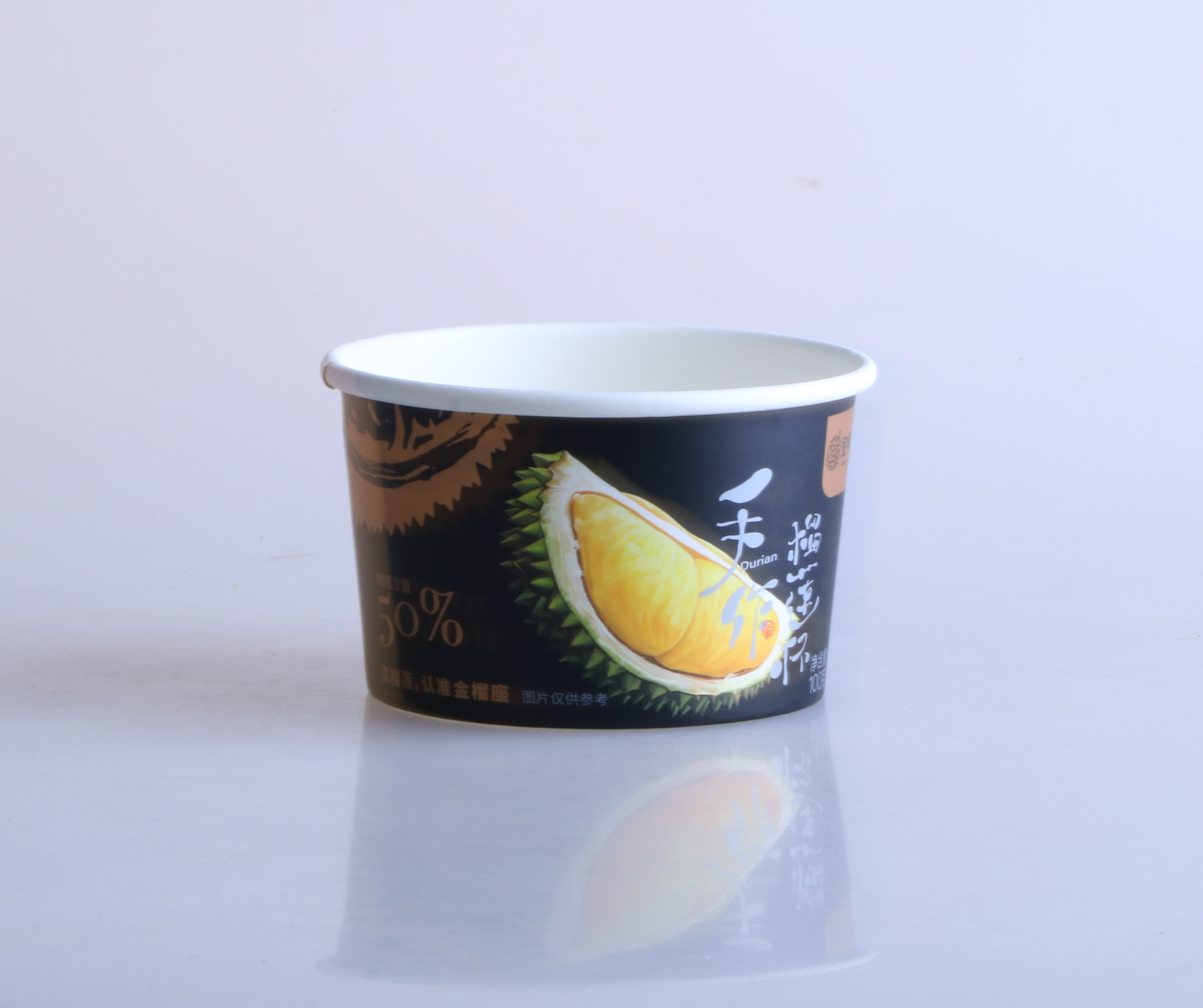 7oz Wholesale Custom Design Ice Cream Frozen Yogurt Paper Bowl with Plastic Lid, Plastic Spoon, Plastic Tray and Paper Box