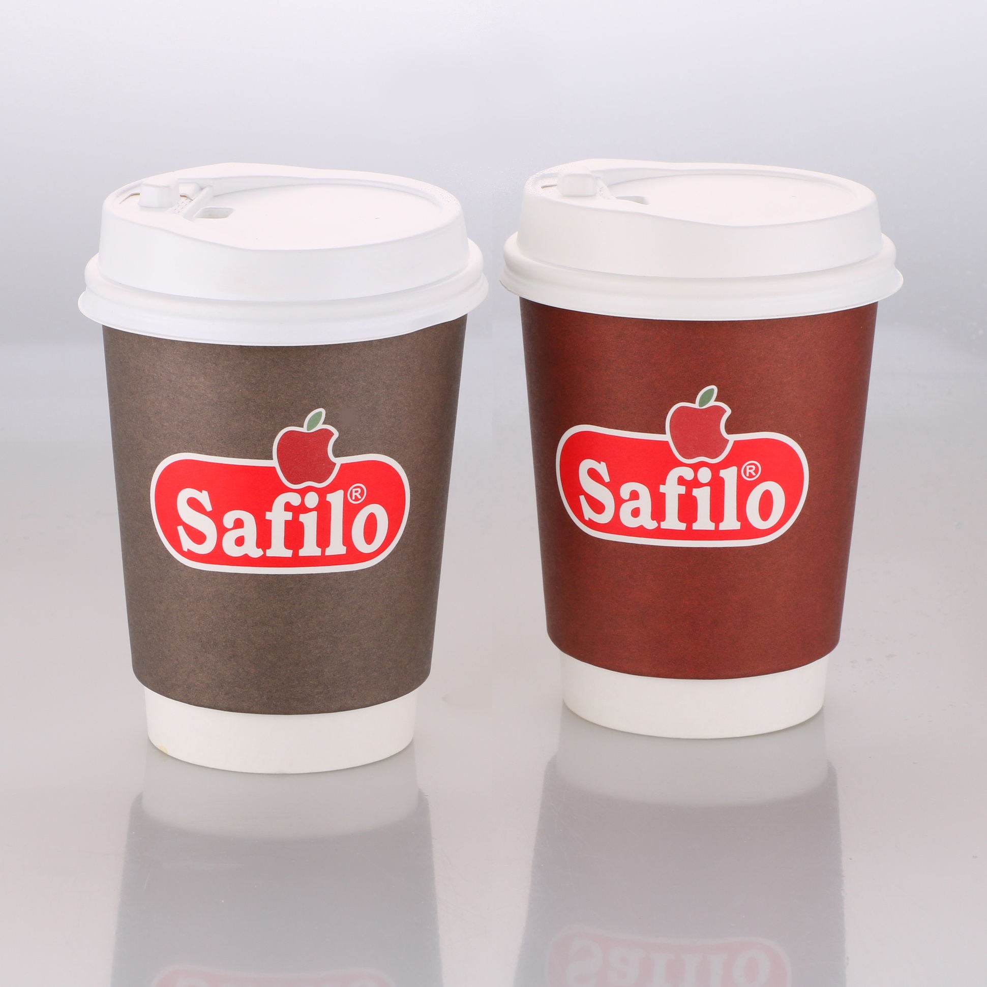 8oz Wholesale Custom Printed Double Wall Hollow Paper Cup with Plastic Lid for Coffee Packing