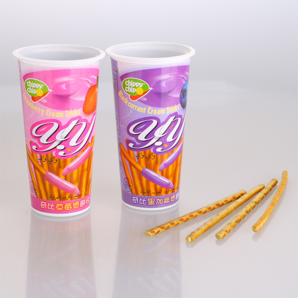 210ml Disposable Custom Design Paper-Plastic Cup with Plastic Tray for Cookies Biscuit Packing
