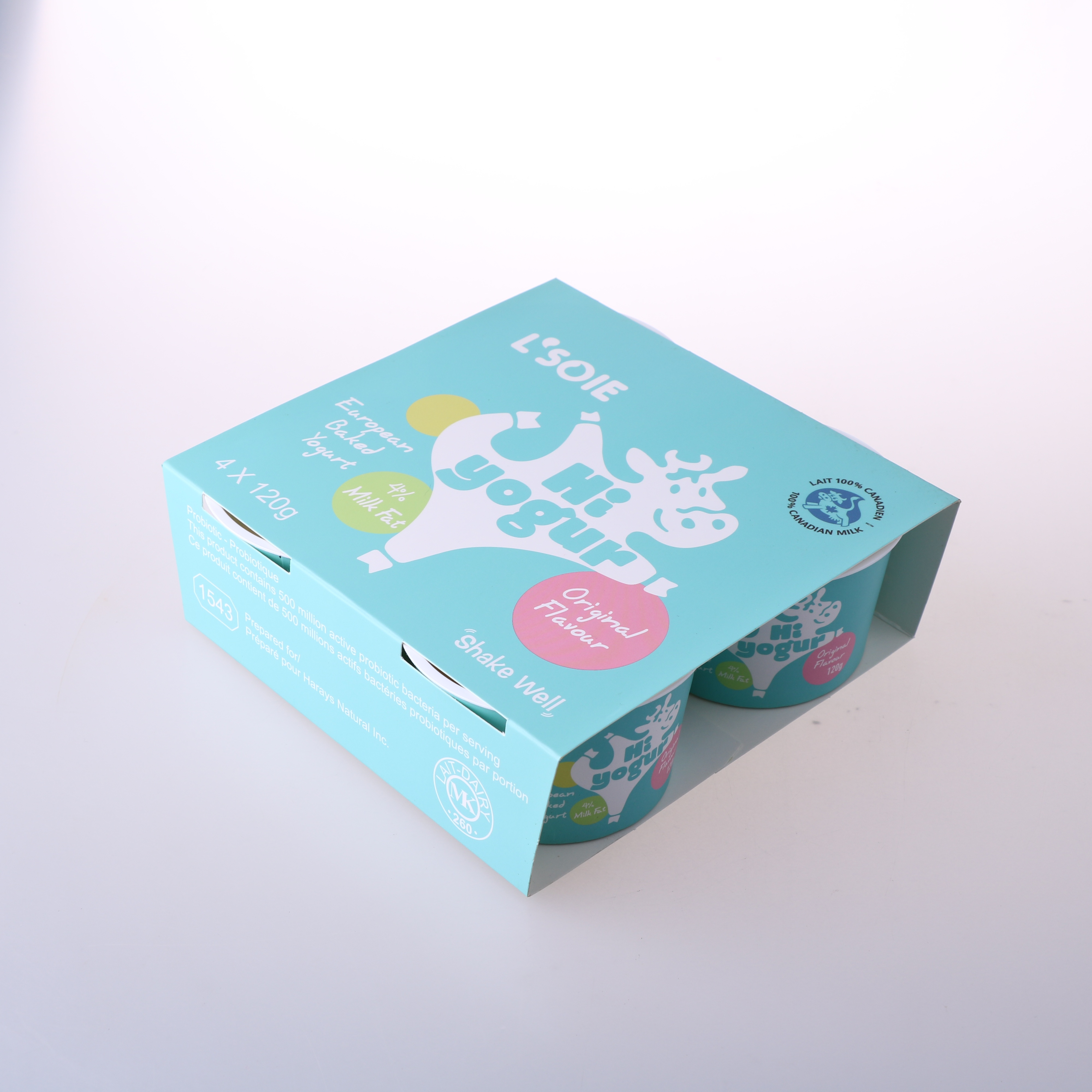 Wholesale Disposable Custom Design Four Cups Square Paper Box for Yogurt