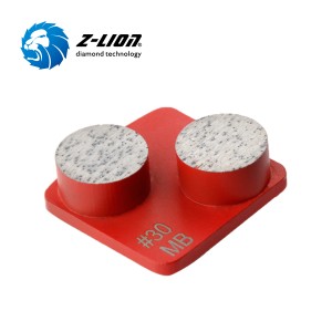 Metal bond double button diamond grinding shoes for Scanmaskin floor grinders for concrete floor surface preparation and restoration