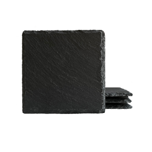 100% Natural Cheap Factory Black Slate Square Coasters Set of 4