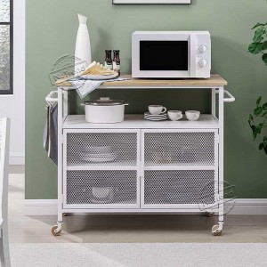 Good Quality Ladder Shelf - Modern Kitchen Island Kitchen Storage Cart with Mesh Doors Cabinet 102212 –  NuTrend