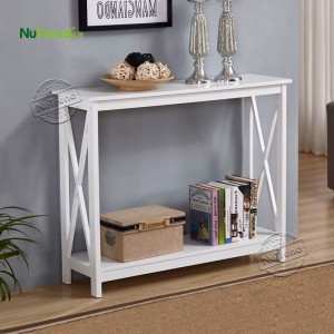 Wholesale Tiny Side Table - 203194 Slim White Hall Table with Shelves Living Room Furniture –  NuTrend