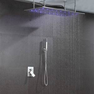 Ceiling yakaiswa LED retangular shower musoro