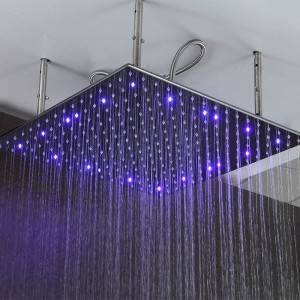 Podomietková LED štvorcová sprchová hlavica