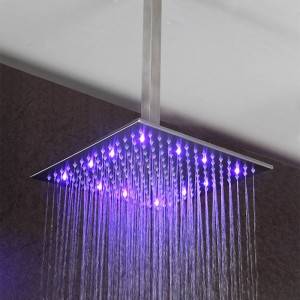 Скрита LED квадратна душ слушалка с душ рамо