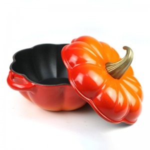 2022 Good Quality Tagine Pot With Ceramic Lid -
 Hot selling High Quality Cast Iron Enamel Pot / Casserole With Pumpkin Shape  – DEBIEN